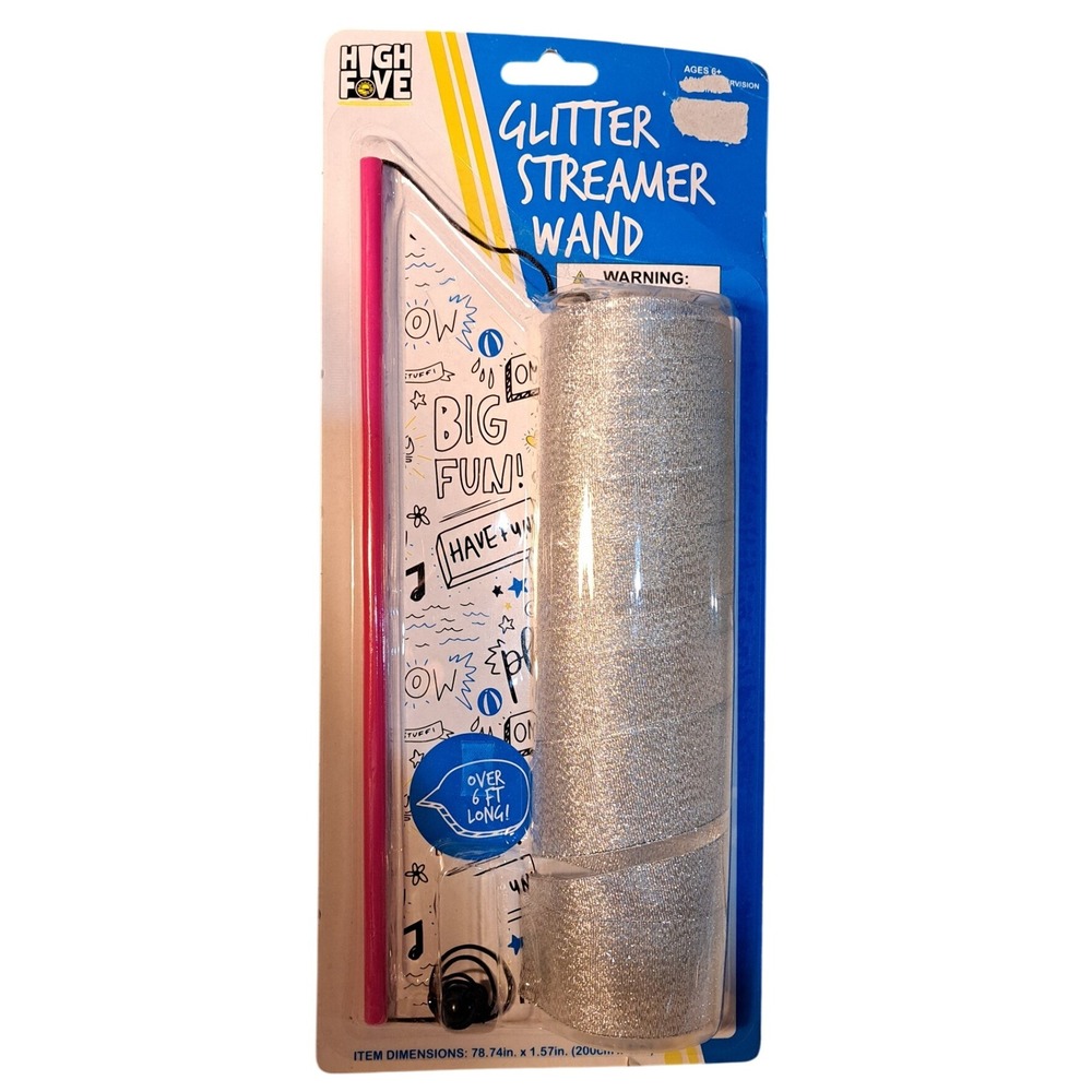 High Five Glitter Streamer Wand Toy for Kids Fun Outdoor Party Play